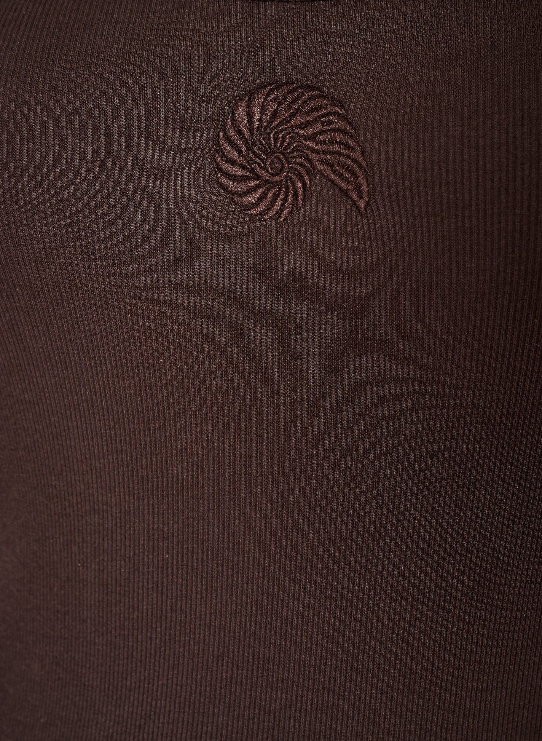 ZizzifashionFitted top with motif, Brown, Packshot image number 2