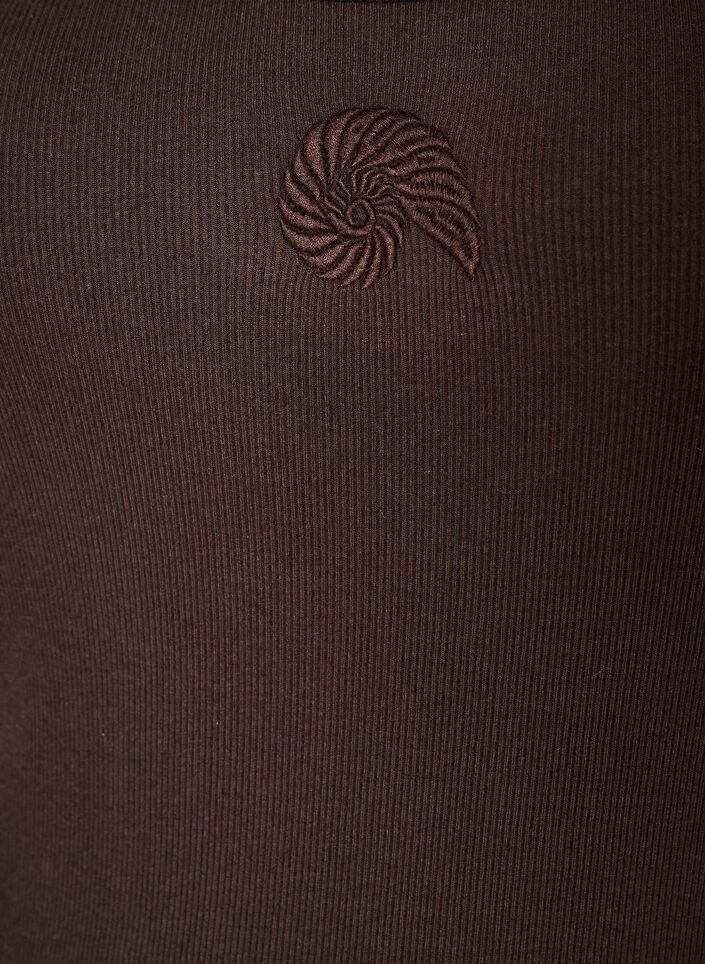 Fitted top with motif, Brown, Packshot image number 2