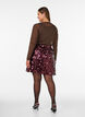 Short sequin skirt with an elasticated waistband, Dark Bordeaux, Model image number 2