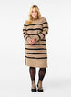 Long-sleeved knitted dress with stripes, Desert Taupe Comb, Model image number 2