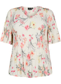 Pleated blouse in flower print