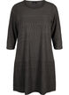 Dress with 3/4 sleeves and striped pattern, Dark Grey Mélange, Packshot image number 0