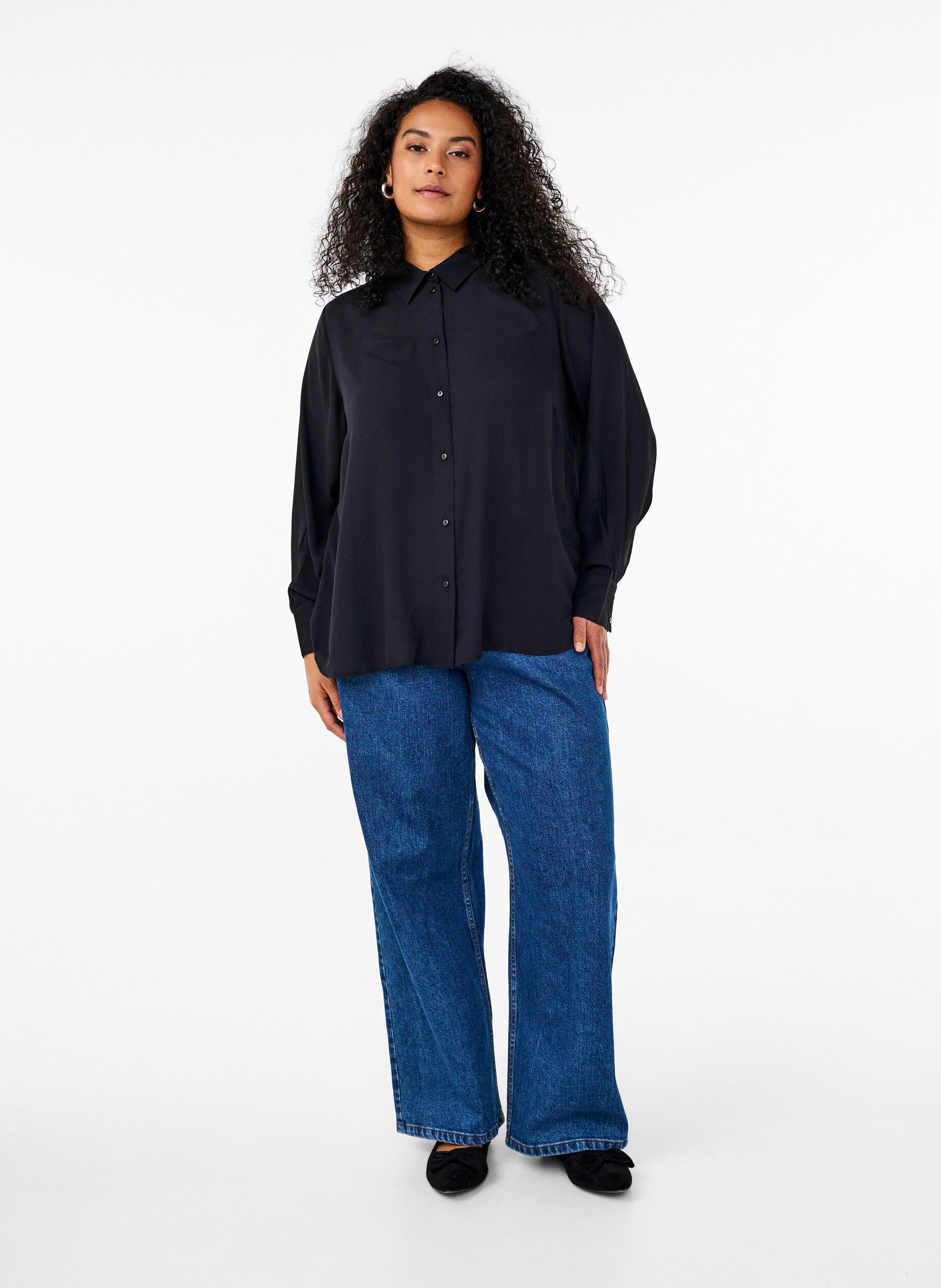 Zizzifashion Classic shirt with long sleeves, Black, Model image number 2