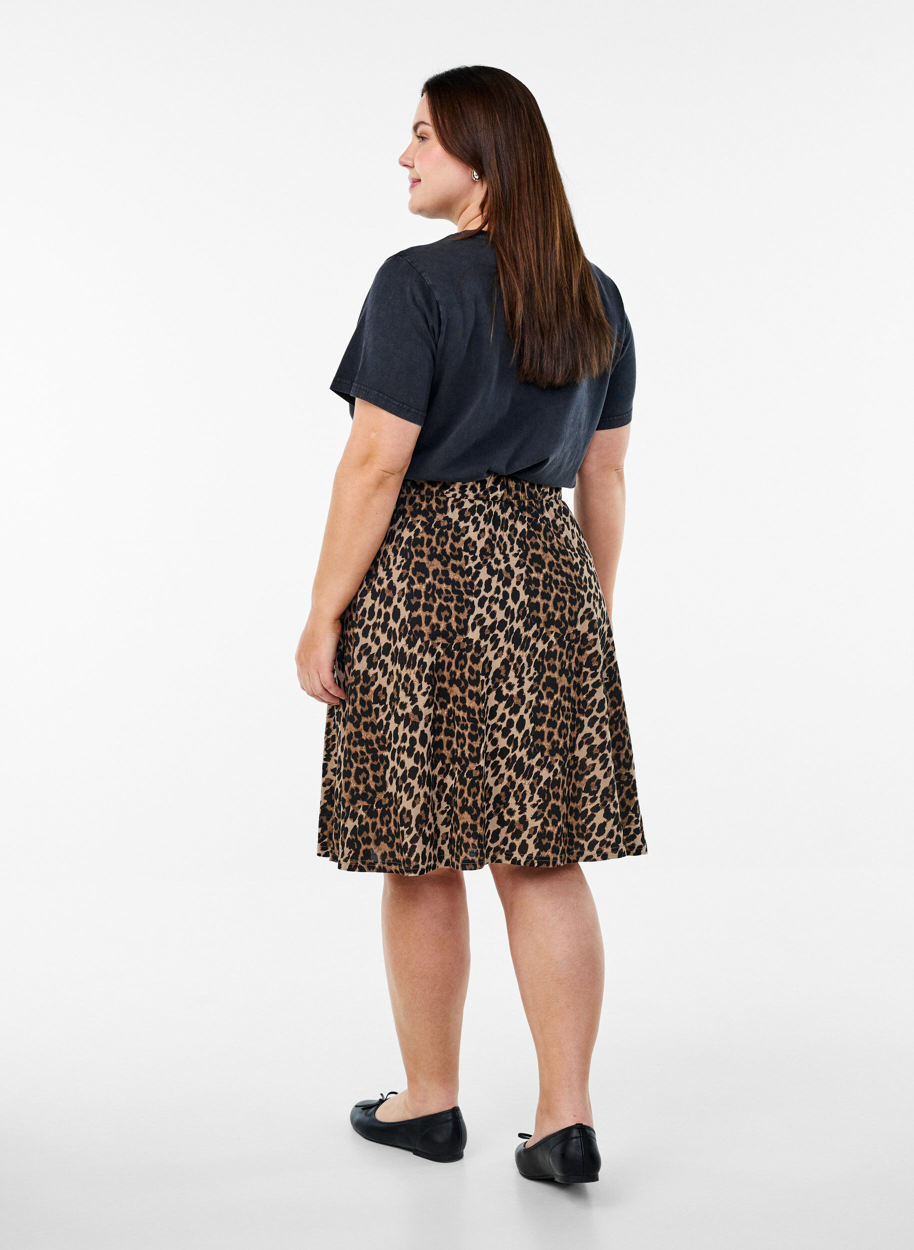 Zizzifashion 2-pack skater skirts in viscose, Black, Model image number 1