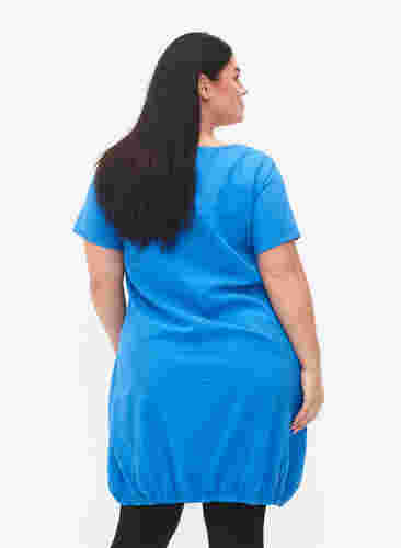 Short-sleeved cotton dress, French Blue, Model image number 1
