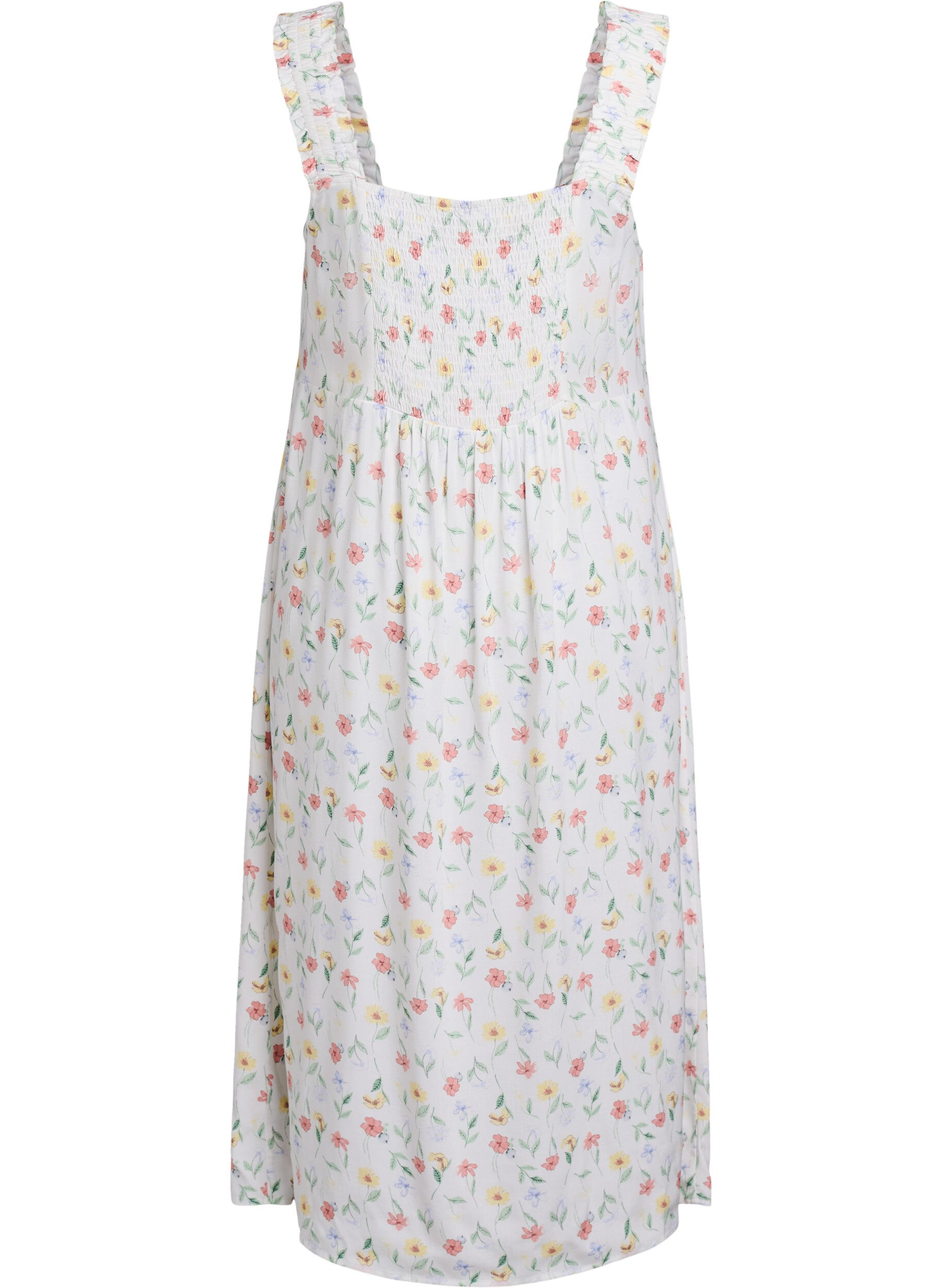 ZizzifashionSummer dress with wide straps, White, Packshot image number 1