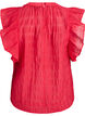 Sleeveless blouse with texture and ruffles, Red, Packshot image number 1