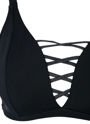 Bikini top with string details, Black, Packshot image number 2