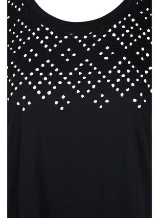 Cotton t-shirt with British embroidery, Black, Packshot image number 2