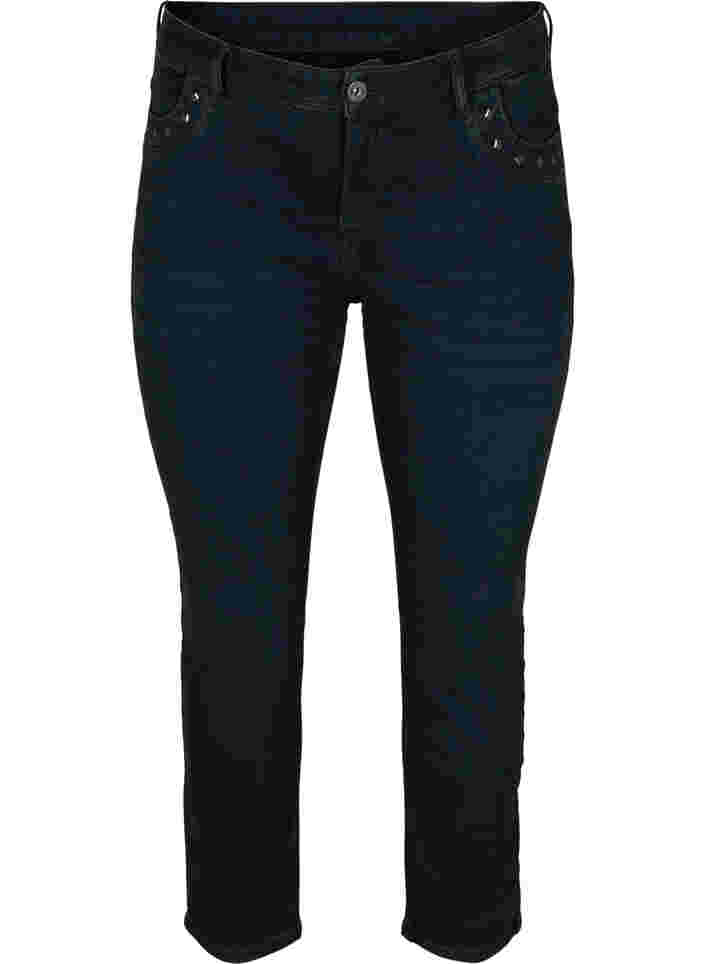 Slim fit Emily jeans with studs, Dark blue, Packshot image number 0