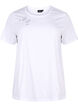 Organic cotton T-shirt with bow detail, Bright White, Packshot image number 0