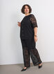 Lace trousers with straight legs and inner shorts, Black, Model image number 0