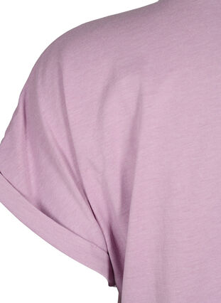 Short sleeved cotton blend t-shirt, Lavender Mist, Packshot image number 3