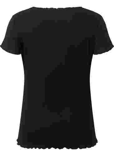 Maternity t-shirt in rib, Black, Packshot image number 1