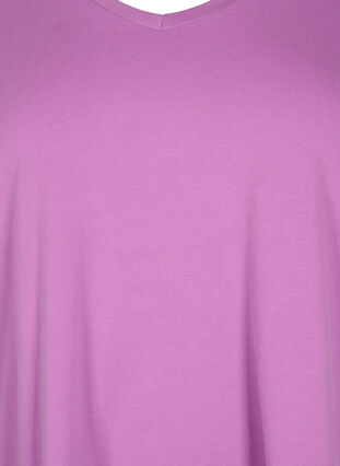 Basic plain cotton t-shirt, Iris Orchid, Packshot image number 2