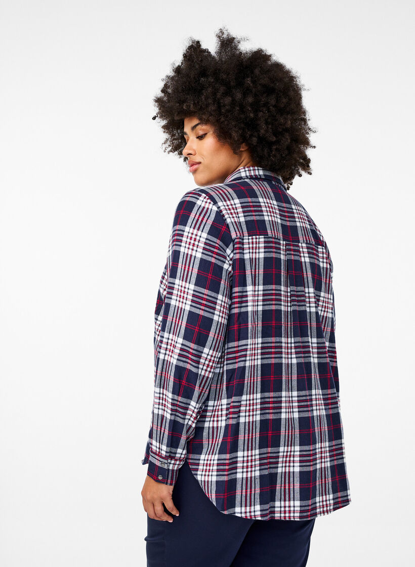 Checked shirt with long sleeves, Check, Model image number 1