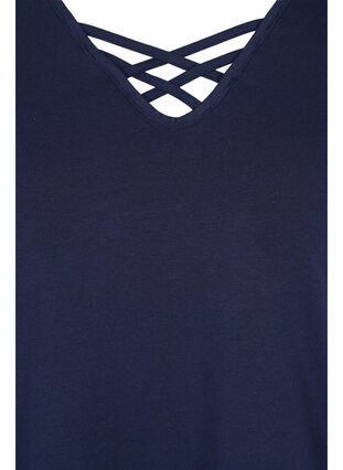 Short sleeve t-shirt with v-neckline, Navy Blazer, Packshot image number 2