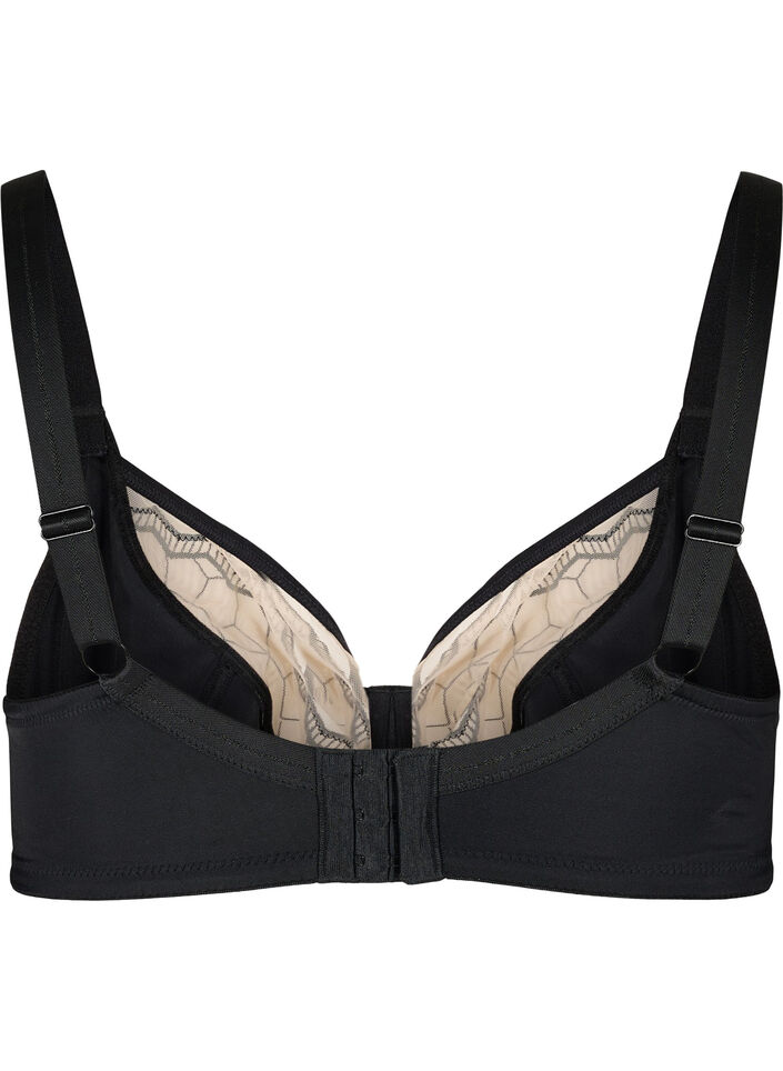 Patterned underwire bra, Black, Packshot image number 1