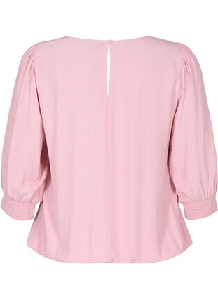 Solid-coloured viscose blouse with a balloon effect, Zephyr, Packshot image number 1