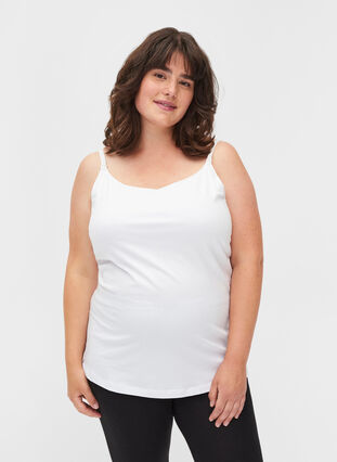 Maternity top with breastfeeding function, Bright White, Model image number 0