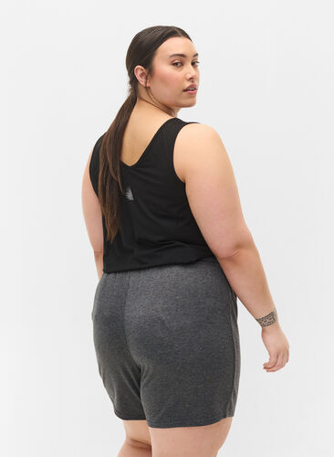 Drawstring workout shorts, Dark Grey Melange, Model image number 1