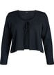 Jersey cardigan with texture and tie front, Black, Packshot image number 0