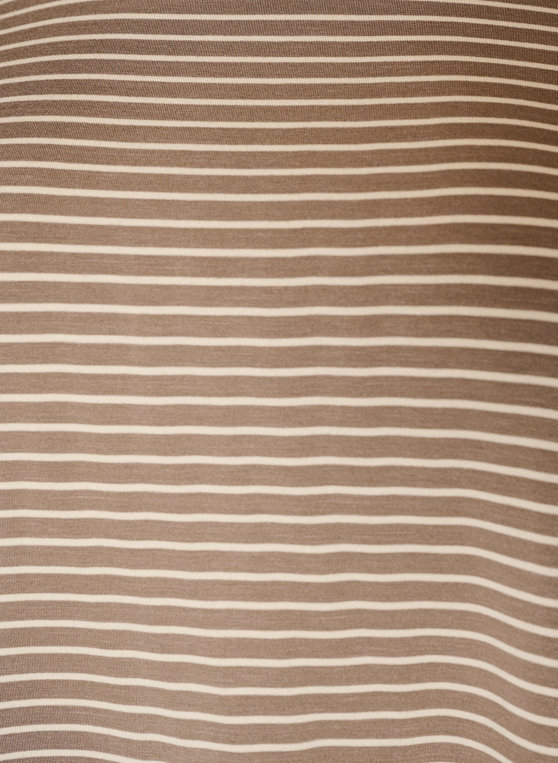 ZizzifashionStriped T-shirt in viscose with a round neck, Beige, Packshot image number 2