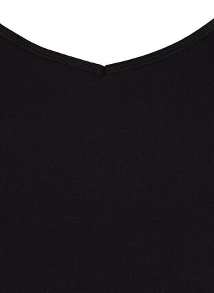 Long basic cotton top , Black, Packshot image number 2