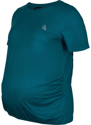 Maternity gym t-shirt, Deep Teal, Packshot image number 0