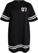Short T-shirt dress with sporty details, Black, Packshot image number 0