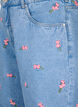 Denim shorts with embroidered flowers, Light Blue, Packshot image number 2