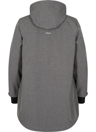 Softshell jacket with detachable hood, Medium Grey Melange, Packshot image number 1