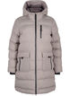 Puffer coat with hood and pockets, Beige, Packshot image number 0
