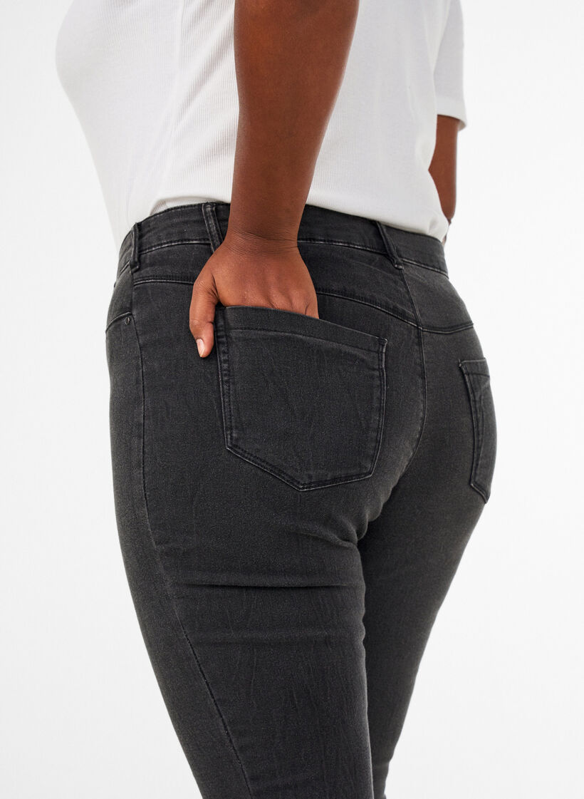 Jeggings in cotton blend, Grey Denim, Model image number 2