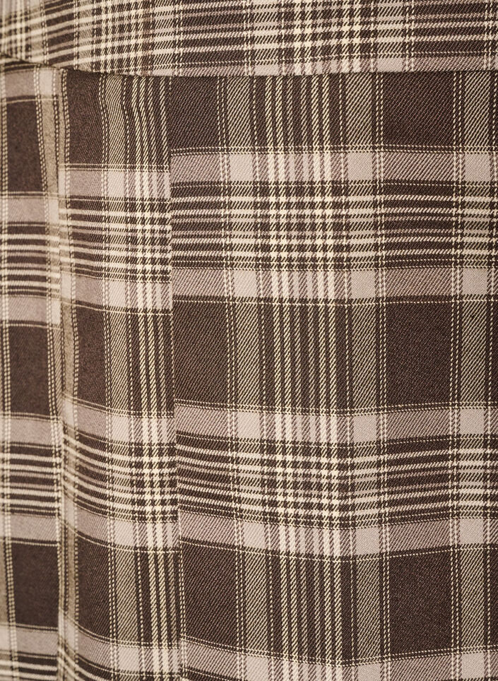 Short checked skirt with A-line fit, Brown, Packshot image number 2