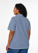 Short sleeve polo shirt with stripes, Blue, Model image number 2