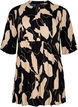 Printed tunic in viscose, Black AOP, Packshot image number 0