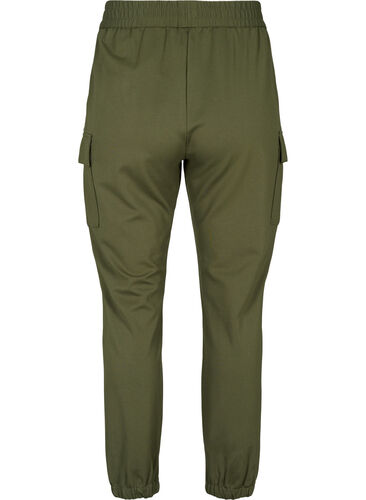 Cargo trousers with elastic waist, Forest Night, Packshot image number 1