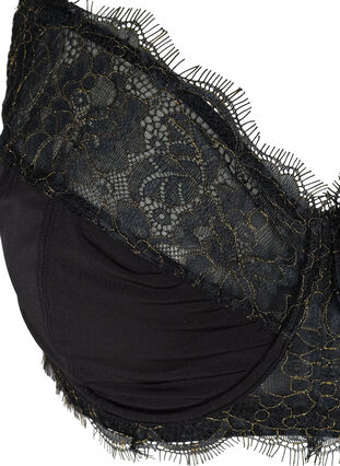 Underwire Emma bra with lace and lurex, Black, Packshot image number 2