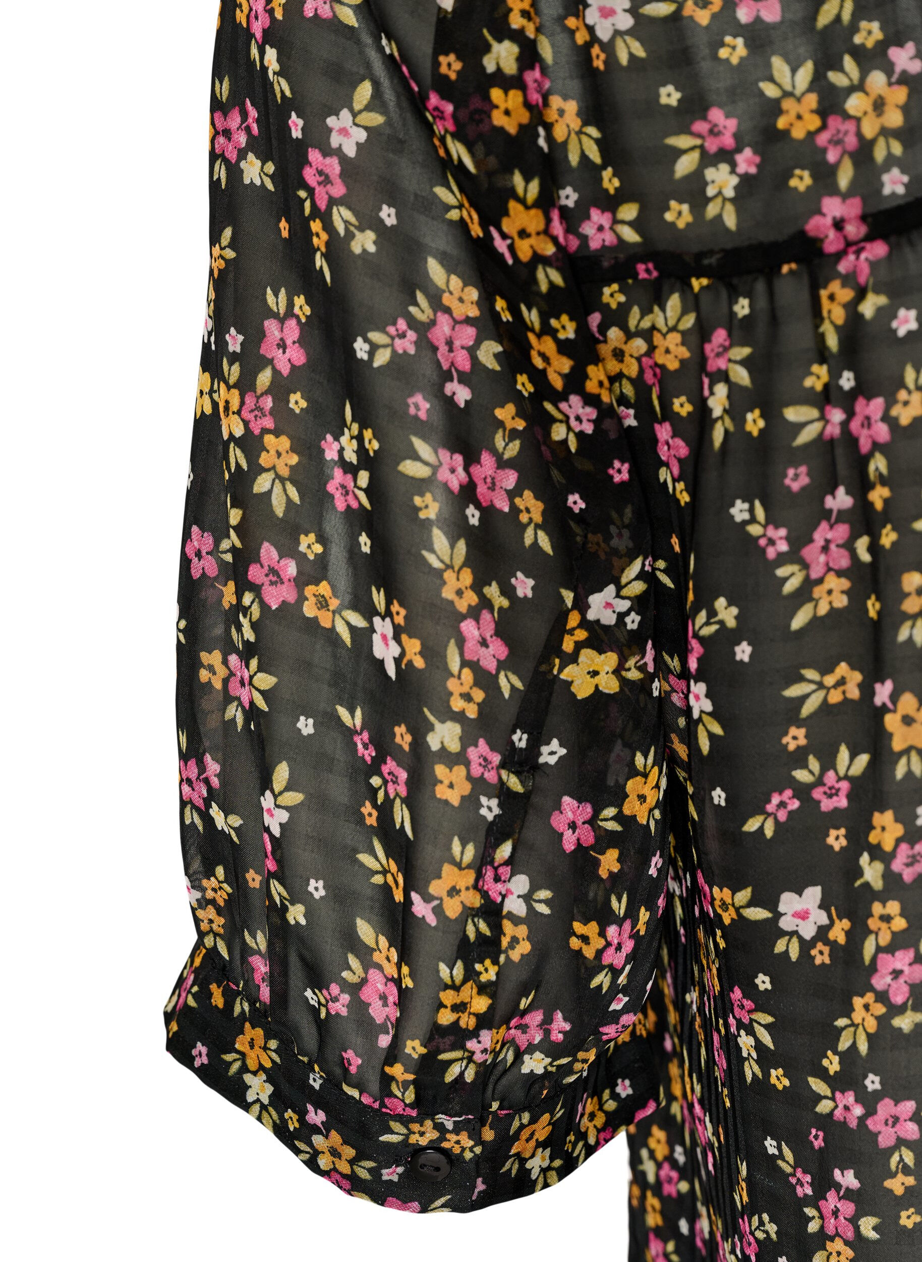 ZizzifashionBlouse with floral print and V-neck, Black, Packshot image number 3