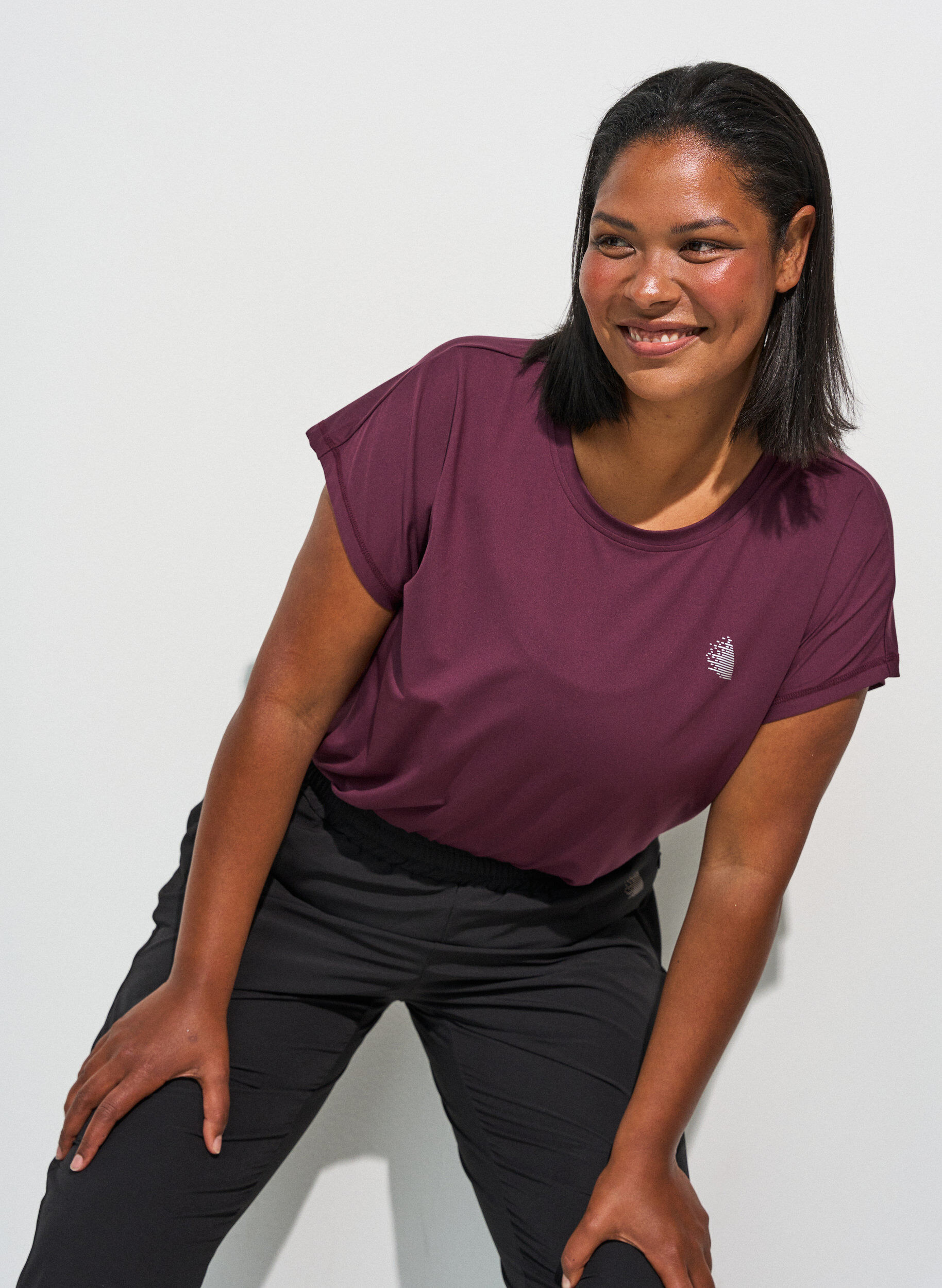 Solid-coloured training T-shirt, Red, Model