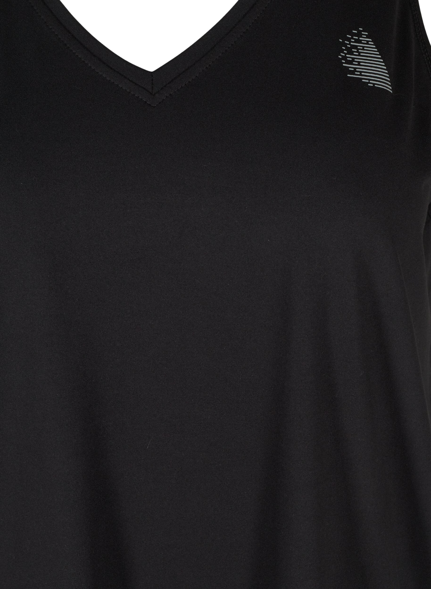 Zizzifashion Sports top with V-neck, Black, Packshot image number 2
