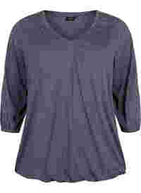 Melange blouse with v-neckline