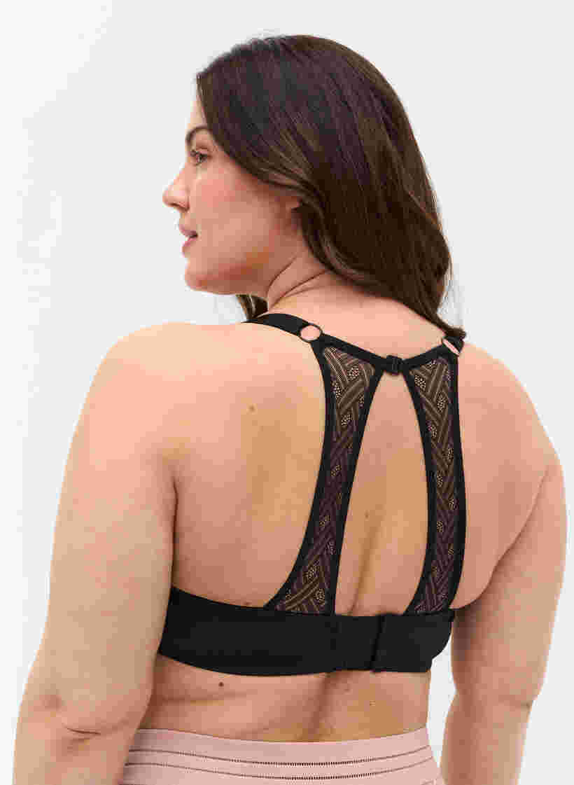 Underwired bra with back detail, Black, Model image number 1
