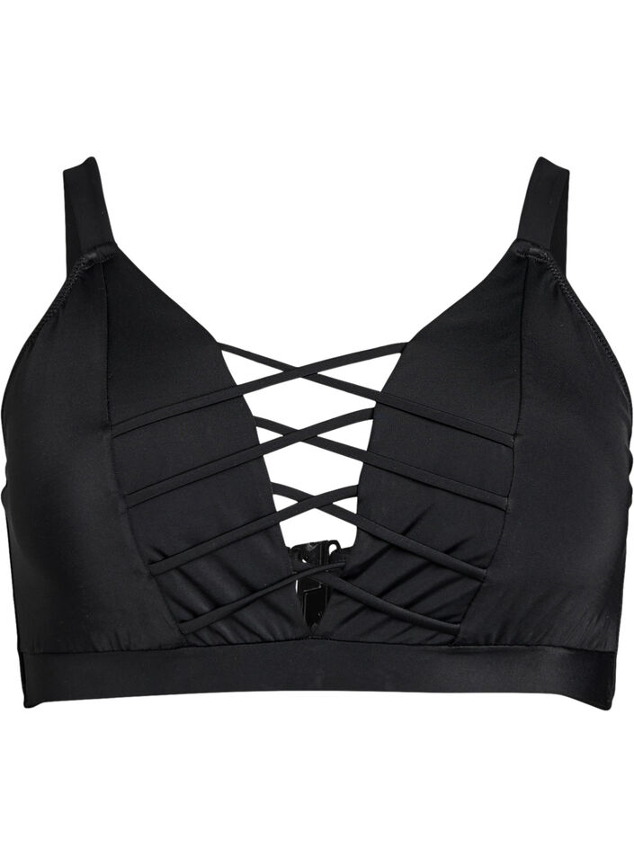 Bikini top with string detail, Black, Packshot image number 0