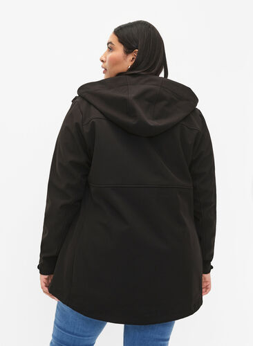 Short softshell jacket with pockets, Black, Model image number 1