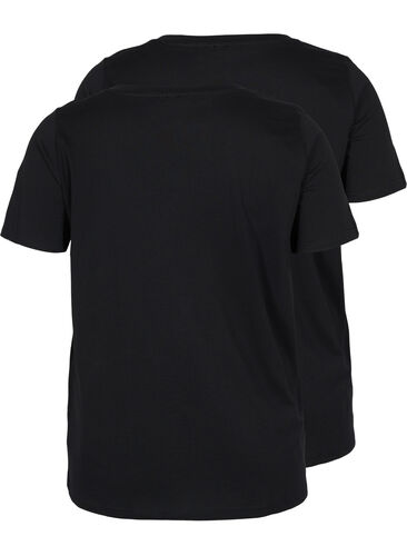 2-pack basic cotton t-shirt, Black/Black, Packshot image number 1
