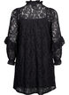 Short lace dress with ruffle detail, Black, Packshot image number 1
