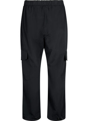 Cropped cargo pants with adjustable elastic, Black, Packshot image number 1