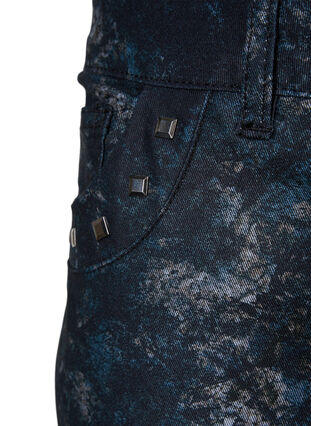 Patterned Emily jeans with rivets, Black AOP, Packshot image number 3